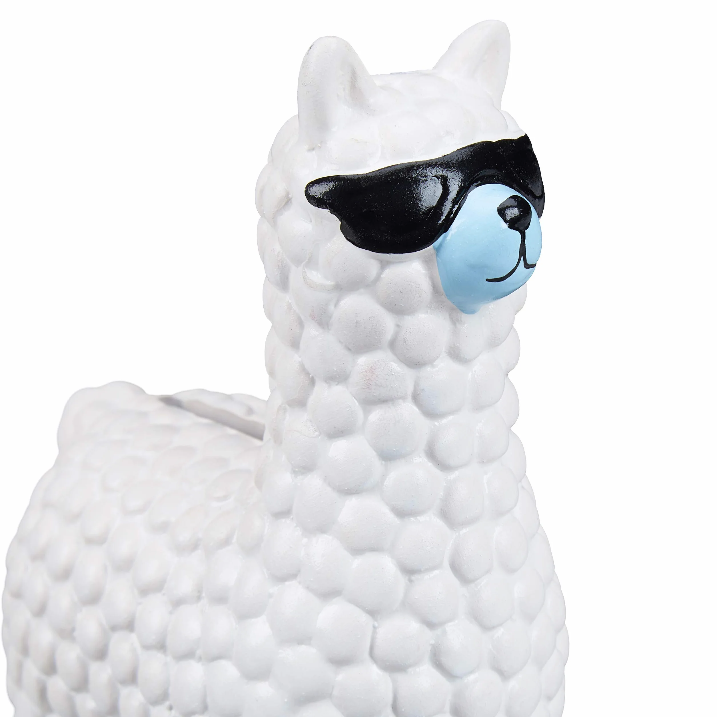 Relaxdays Salvadanaio a Forma di Lama con Occhiali, Contenitore Porta Soldi in Ceramica, HLP: 15,5x11x6 cm, Bianco