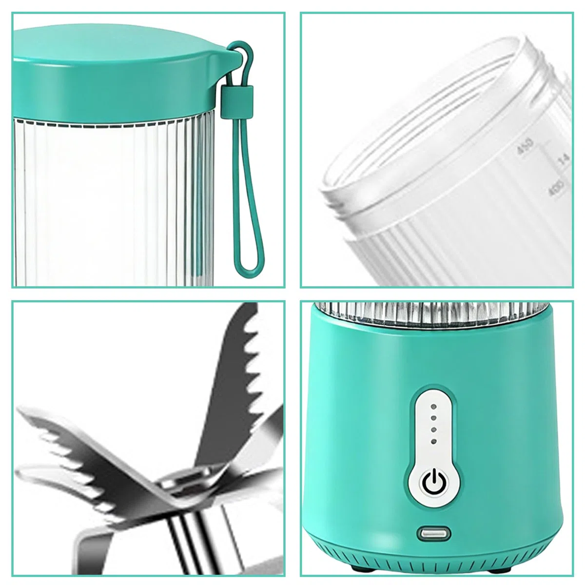 Frullatore Portatile,Smoothie Maker,mini per Smoothie,Mini Mixer Per Smoothies Bicchiere,Liquatrice,mixer multifunzione senza fili, spremiagrumi USB per palestra, ufficio, campeggio, 450 ml