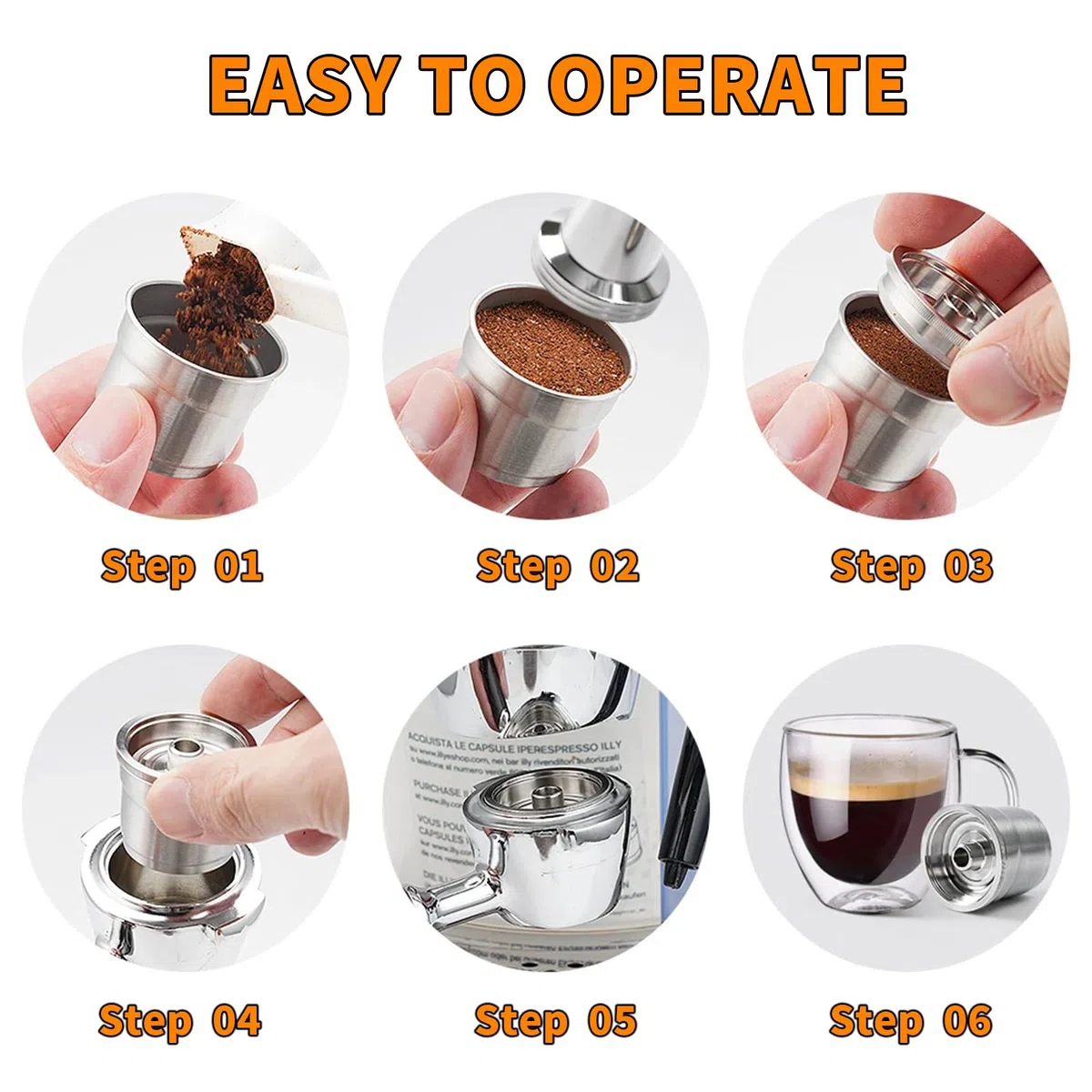 Inossidabile Acciaio Caffè Capsule Riutilizzabile Compatibile con ILLY Caffè Macchina per Y1.1 Y3 Y5 X7.1 X9