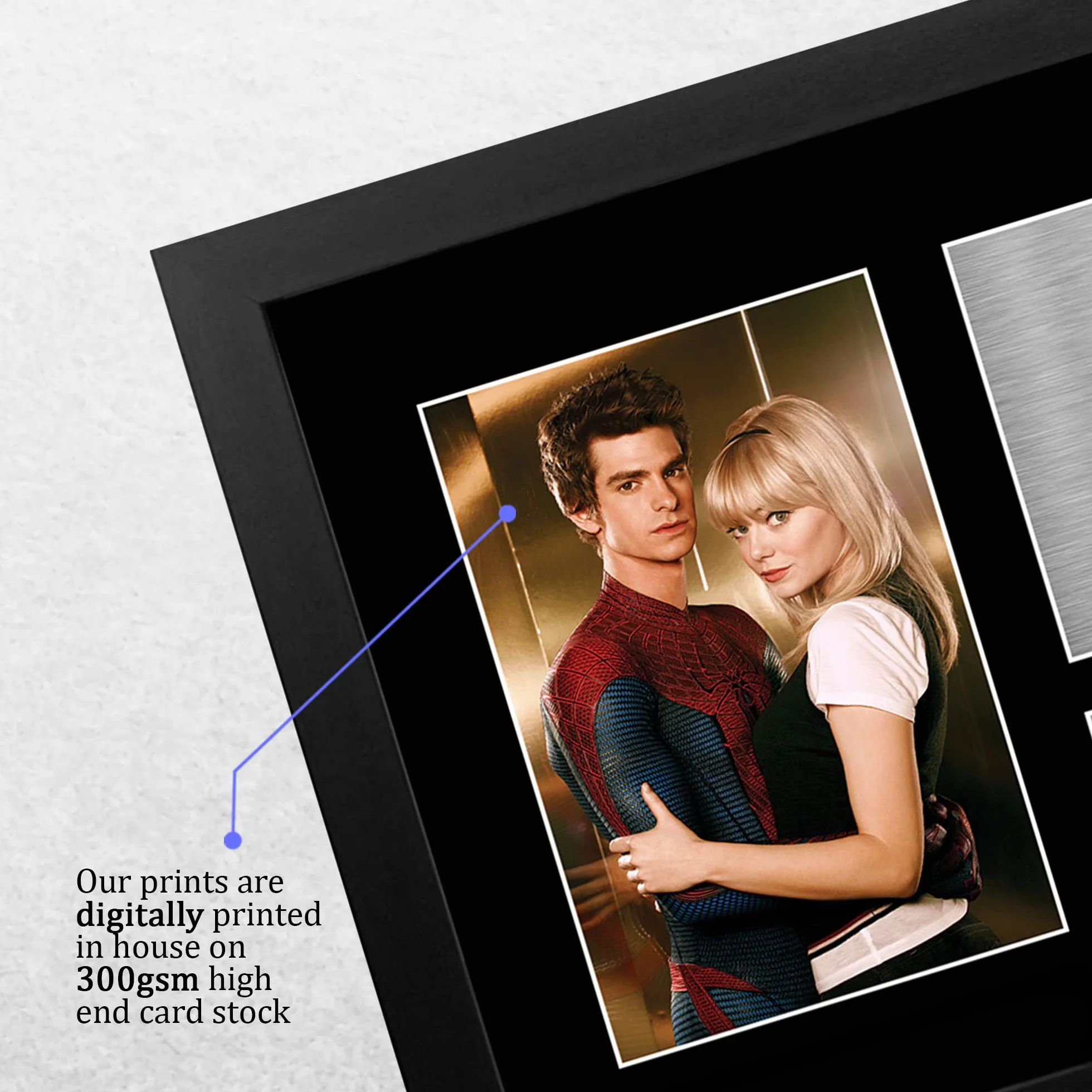 HWC Trading FR A4 Andrew Garfield & Emma Stone Spider-Man Regali Stampati Autografo Firmato Immagine Per Gli Appassionati Di Memorabilia Di Film - A4 Framed