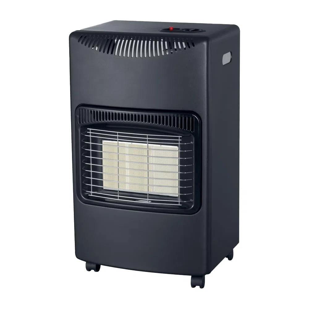 Stufa a Gas 4200W - Bombola 15Kg, 3 Livelli di Riscaldamento, Compatta, 4 Ruote Piroettanti, Accensione Piezoelettrica, Gas GPL, Spegnimento Automatico - (Fiamma Gialla)