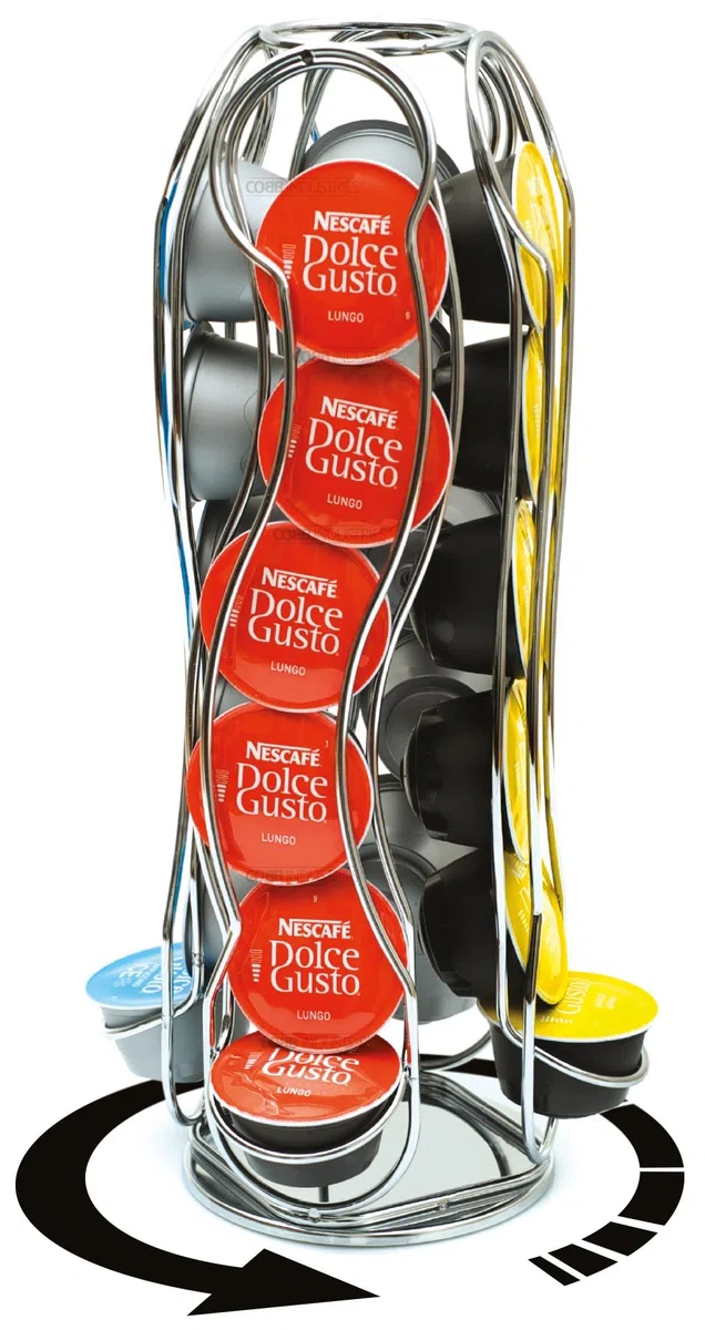 Athéna CH0013 - Portacapsule rotary in metallo acciaio inossidabile per Dolce Gusto Capienza 24 capsule Stand porta capsule di caffè