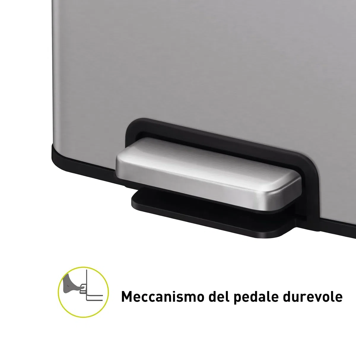Pattumiera EKO Madison 20L in Acciaio Spazzolato, pattumiera per rifiuti da Cucina, Pedale Resistente, pattumiera per Bagno, Chiusura Ammortizzata, pattumiere, pattumiere per Bagno