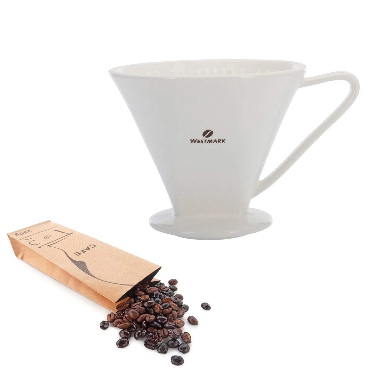 Westmark Filtro per caffè/Reggi-filtro in porcellana, Dimensioni filtro 4, Per max 4 tazze di caffè, Brasilia, Porcellana, 24482260