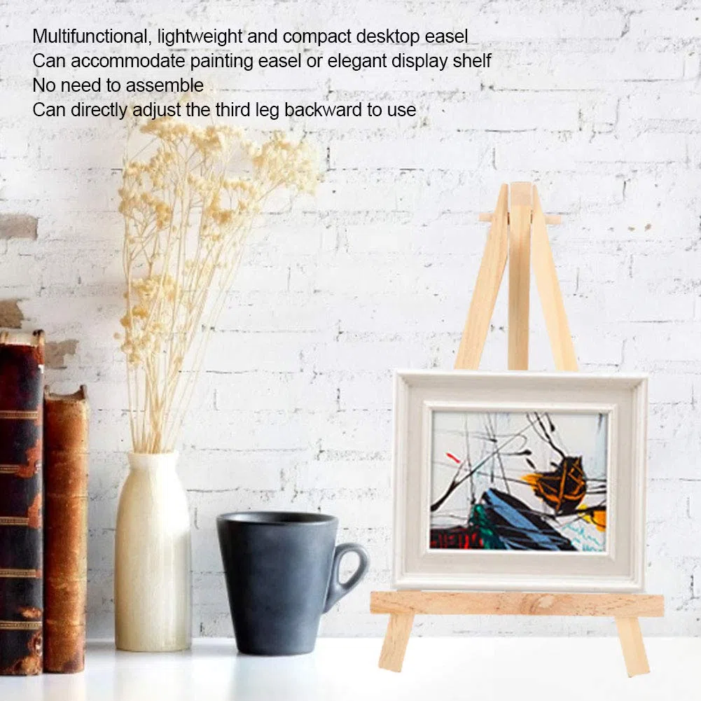 Mini supporto per quadri, mini cavalletto da esposizione 11 x 19 cm, compatto per l'esposizione di piccoli dipinti, esposizione di insegne per negozi e presentazioni per uffici