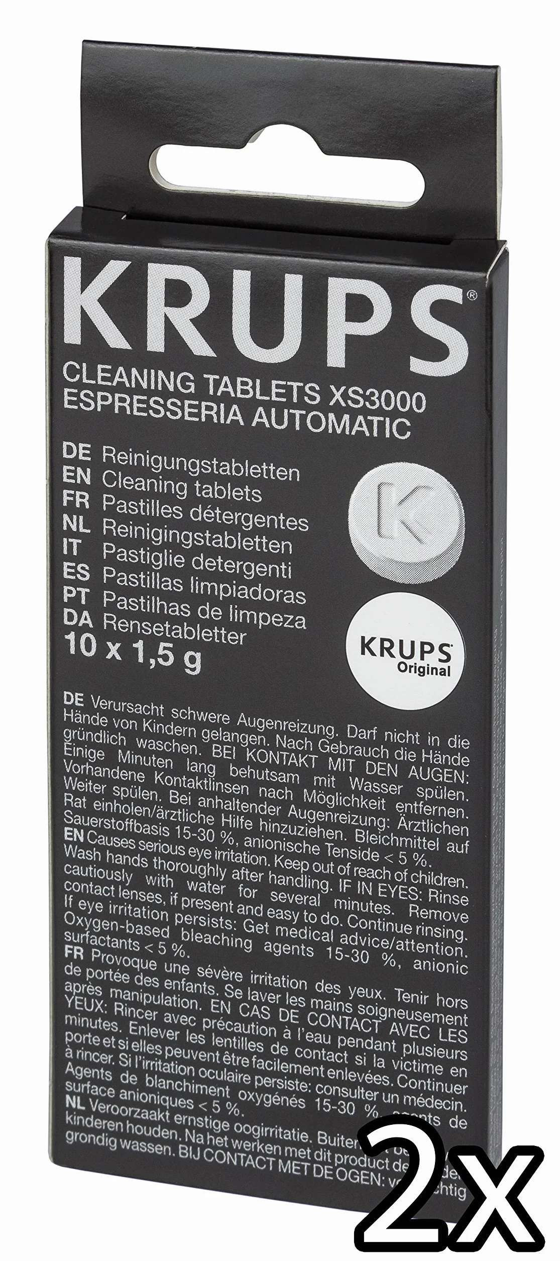 KRUPS - Pastiglie per la pulizia, XS3000, confezione da 2