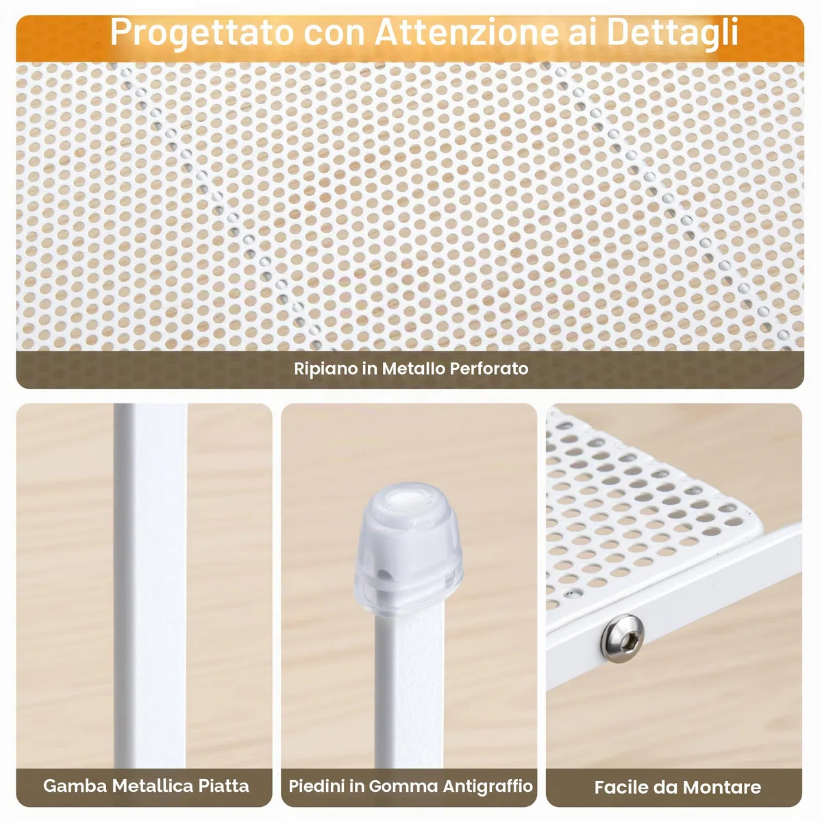 QIWODE Set di 3 organizzatori per armadio da cucina, mensola in metallo per spezie, piatti, vasetti, tazze, divisorio per cucina, dispensa, armadio, ufficio, bancone e frigorifero