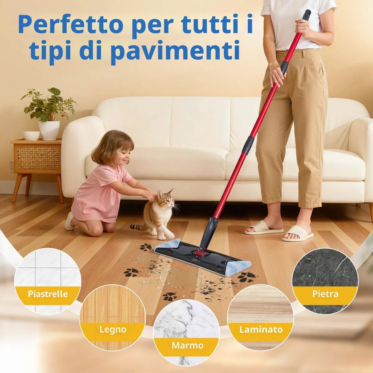6 panni in microfibra compatibili con Vileda H2PrO e O-Cedar H2PrO - Rivestimento di ricambio per lavapavimenti e macchie di rimozione rapida
