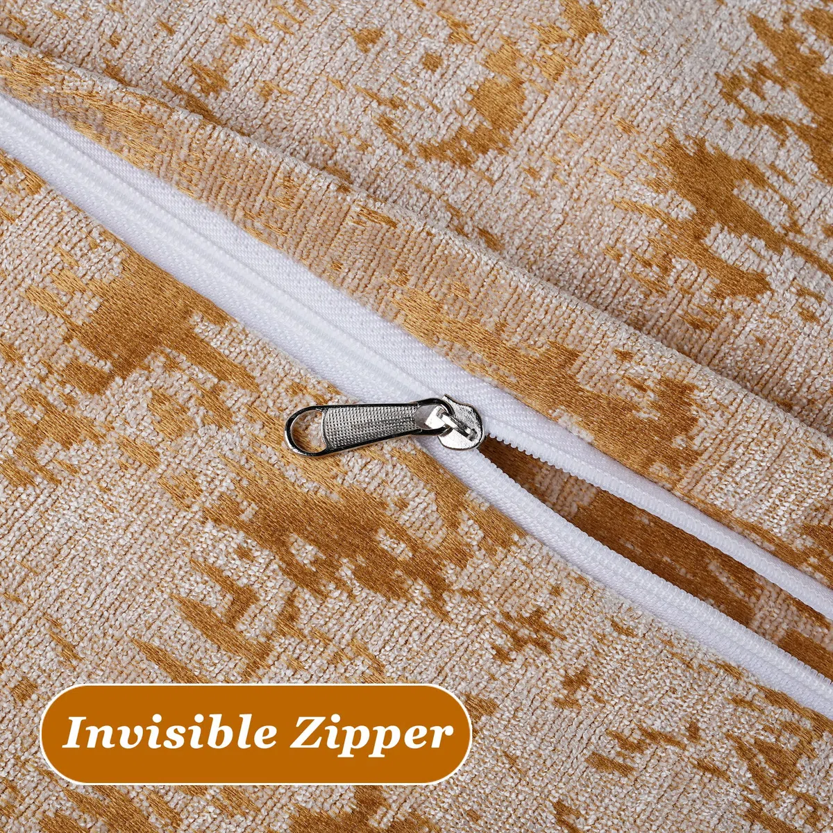 OSVINO 2 Pezzi Copricuscini Cuscini Decorativi Oro 50x50 cm Morbido Confortevole Federe Quadrata Decorativi Letto Elegante per Casa Hotel Letto
