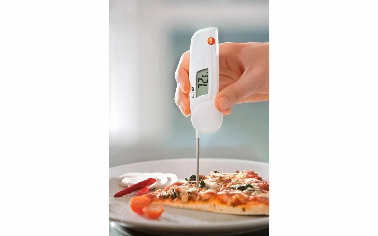 Testo 0560 0103 103, Termometro pieghevole, lunghezza: 11 cm, piccolo, classe IP55, batterie incluse