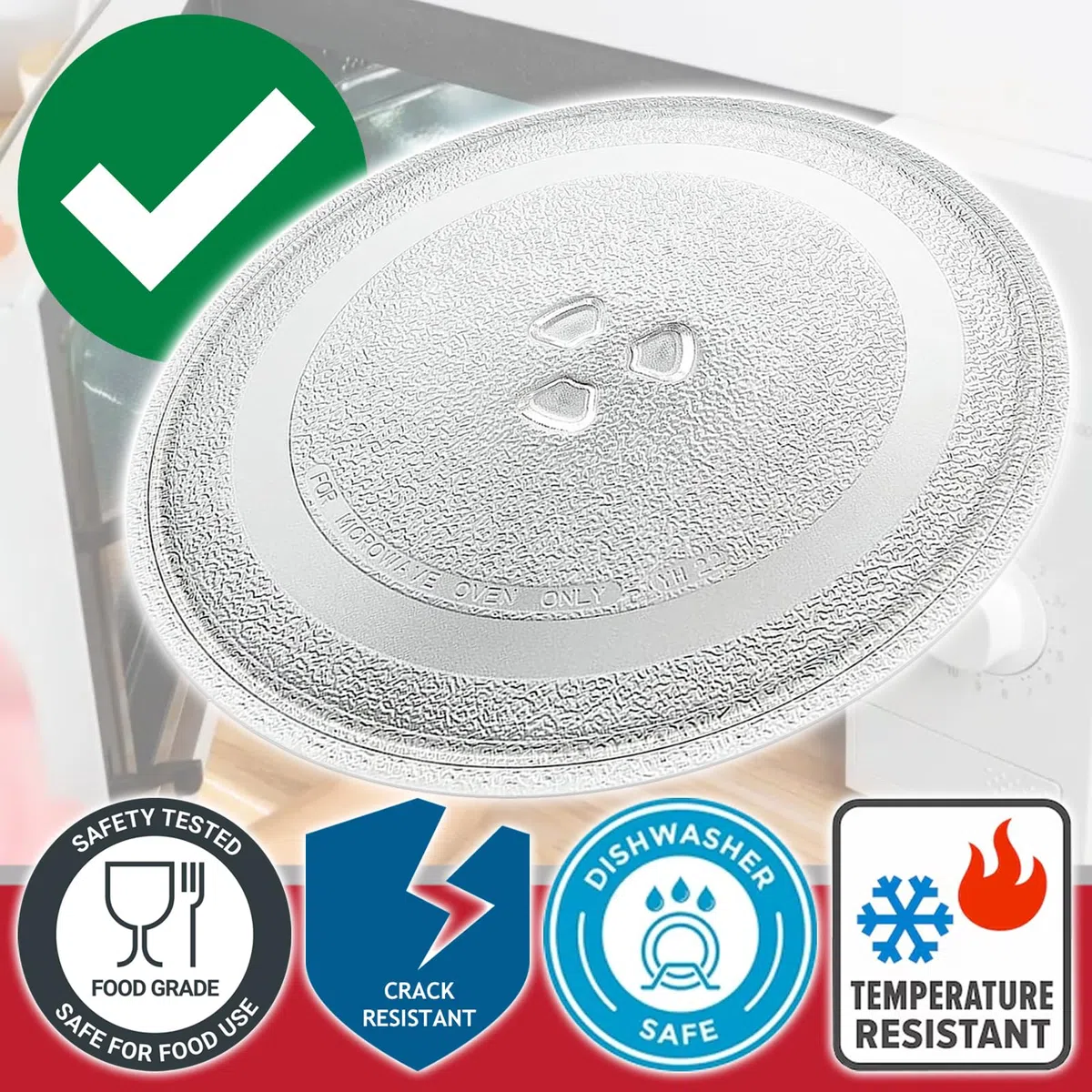 Spares2go piatto girevole in vetro per Panasonic forno a microonde (284 MM)