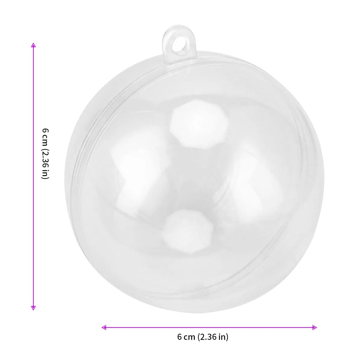JEUIHAU Palline di Natale Trasparenti Riempibili da 6 cm, Palline di Vetro per Feste e Matrimoni