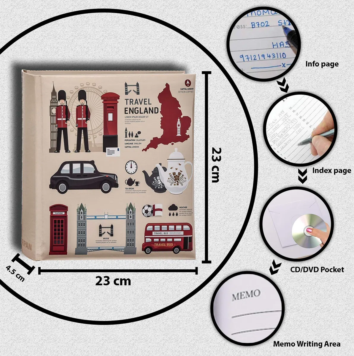 Arpan London Icons - Album da viaggio per 200 foto, 23 x 23 cm