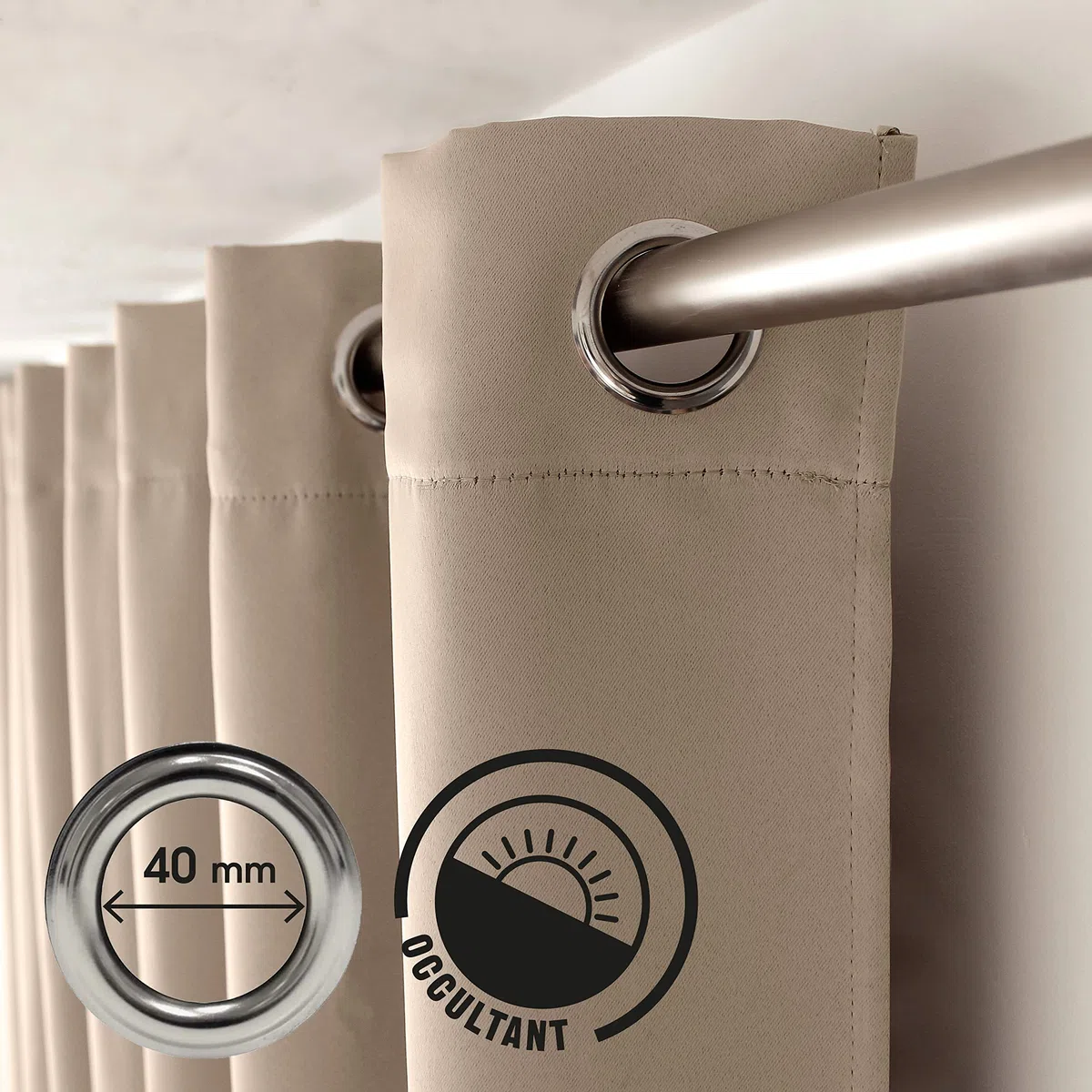 ED Enjoy Home Tenda Oscurante con Occhielli argentati, Terracotta, 140 x 240 cm, 100% Poliestere, Tessuto Certificato Oeko-Tex, Collezione Liquirizia