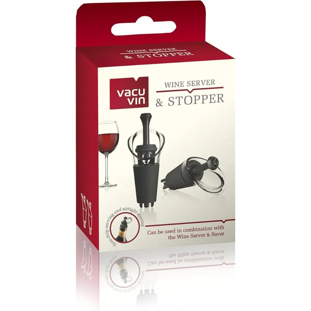 Vacu vin 6504606 Wine server/Stopper Combo, ABS, nero