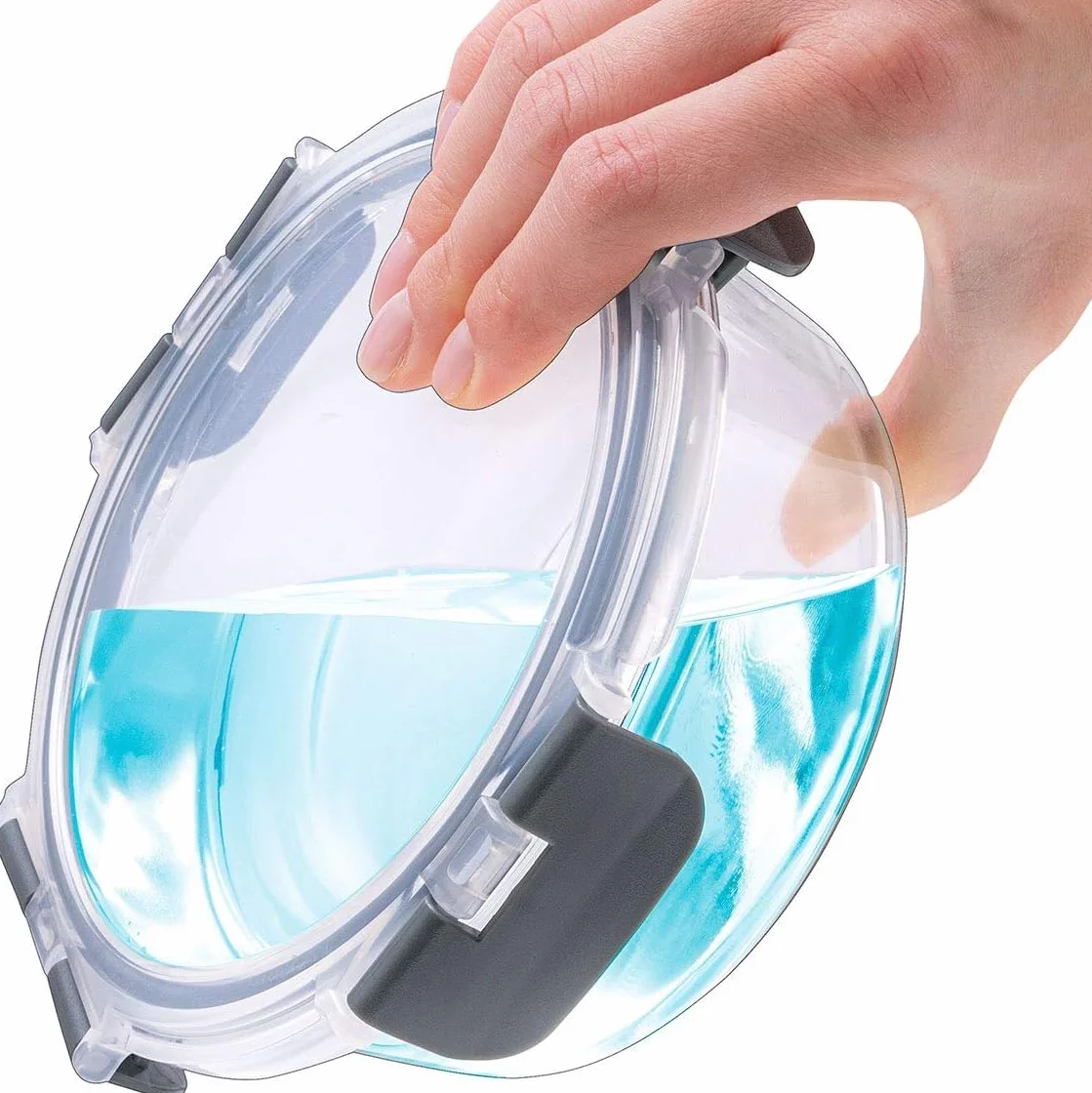 Igluu Meal Prep Contenitori Ermetici per Alimenti in Vetro Tondi con Coperchi (Set da 3) – Senza BPA – Forno, Microonde, Freezer e Lavastoviglie – 400 ml, 650 ml, 950 ml – Vetro Borosilicato
