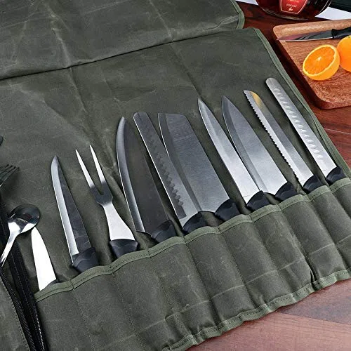 Borsa Un Rullo Borsa per Coltelli da Cuoco Sacchetti Portaoggetti da Cucina Porta Coltelli Portatile Borsa Multifunzione per Coltelli Borsa da Trasporto Strumento per Chef