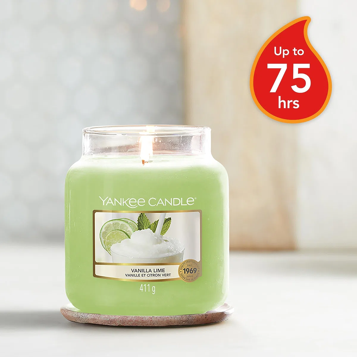 Yankee Candle Candela profumata in giara media | Calce alla vaniglia | Durata Fino a 75 Ore