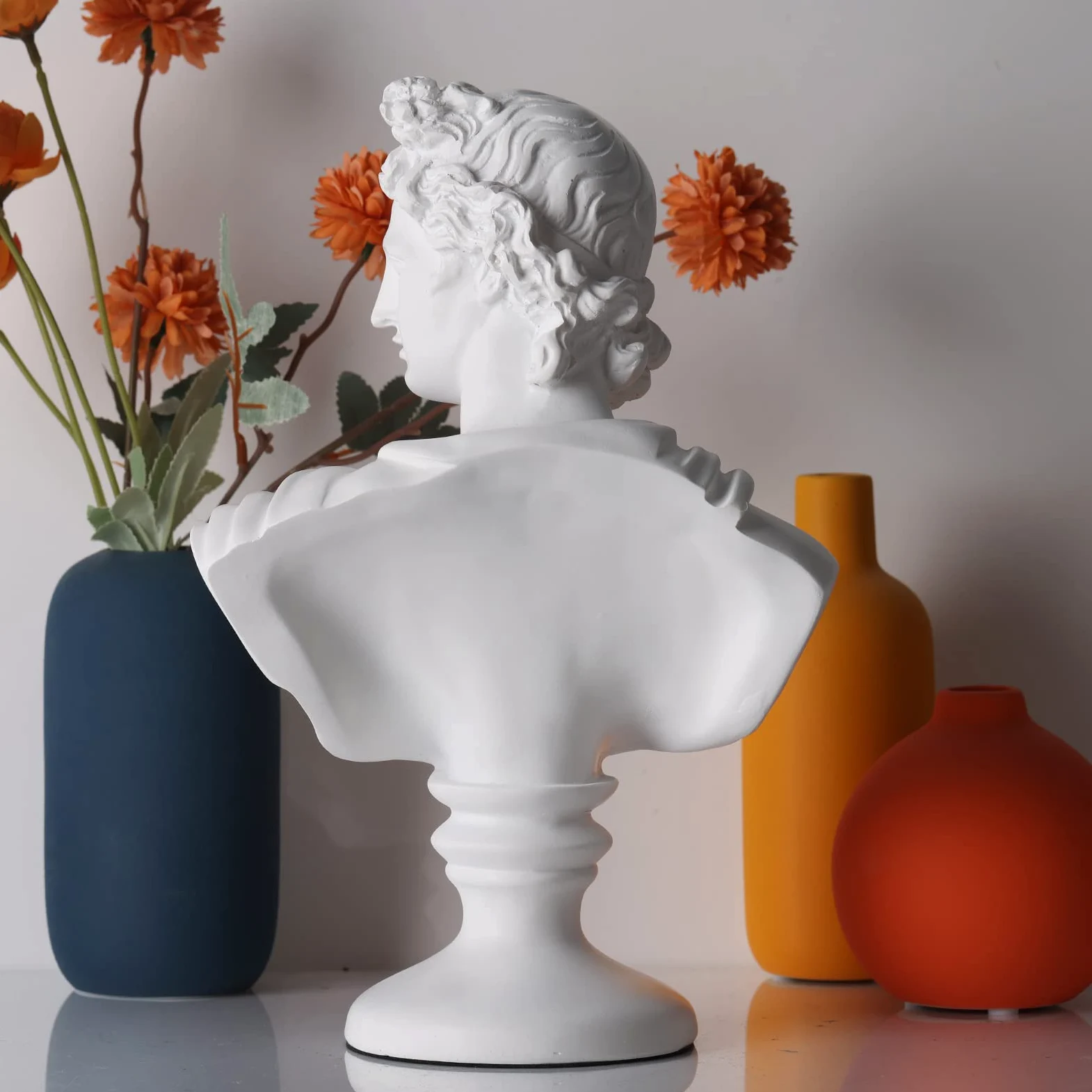 XMGZQ 30cm Statua Decorativa a Forma di Busto di Apollo,David Statue di Resina,Decorazione Classica Della Mitologia Greca Romana,Soprammobile Modern Sculture,David Statuetta Decorative Casa