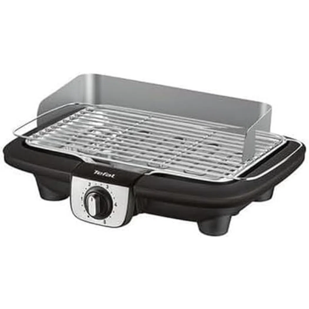 Tefal BG90A810 Easy Grill Grigliatutto, 2300 W, Termostato Regolabile, Vassoio di Raccolta Acqua, Riduzione Odori, acciaio-nero