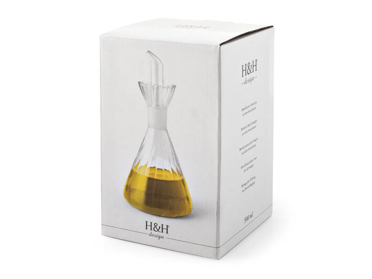 H&H, Oliera-Acetiera Aura, In vetro, borosilicato, trasparente, 500 cc