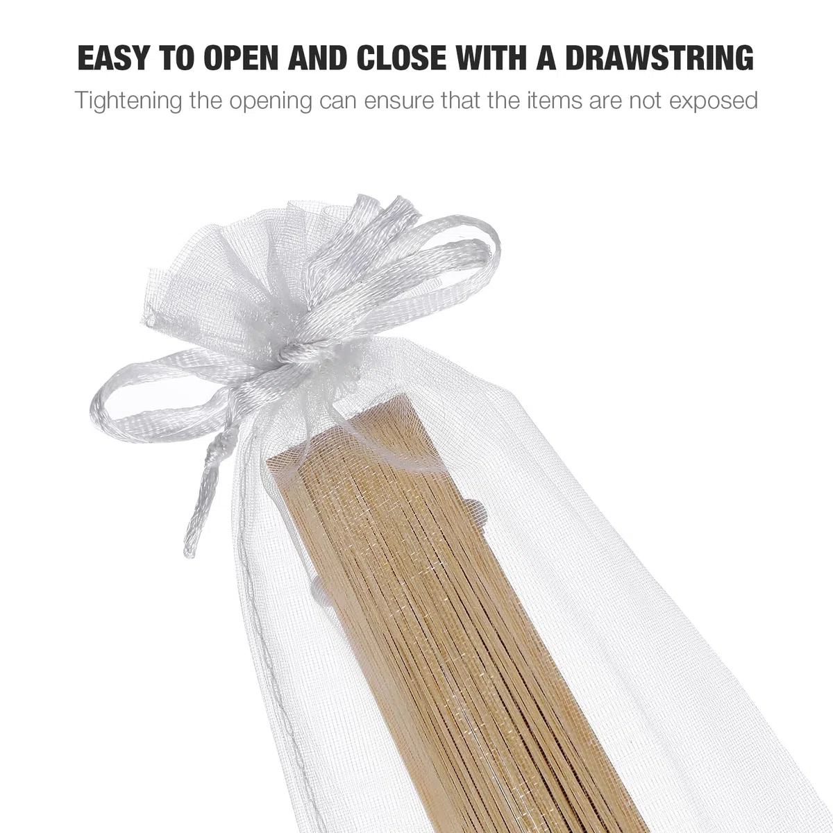 50 sacchetti per ventaglio a mano sacchetti in organza con coulisse borsa pieghevole per piccoli sacchetti di chiffon per dolci sacchetti regalo trasparenti per caramelle gioielli