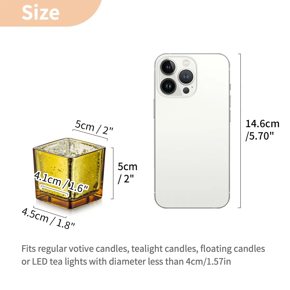 Nuptio Portacandele Oro 24 Portacandele Votive di Vetro Sfuse, Piccole Candele Galleggianti Quadrate per Camera da Letto, Soggiorno, Matrimoni, Ricevimenti, Centrotavola, Feste di Compleanno