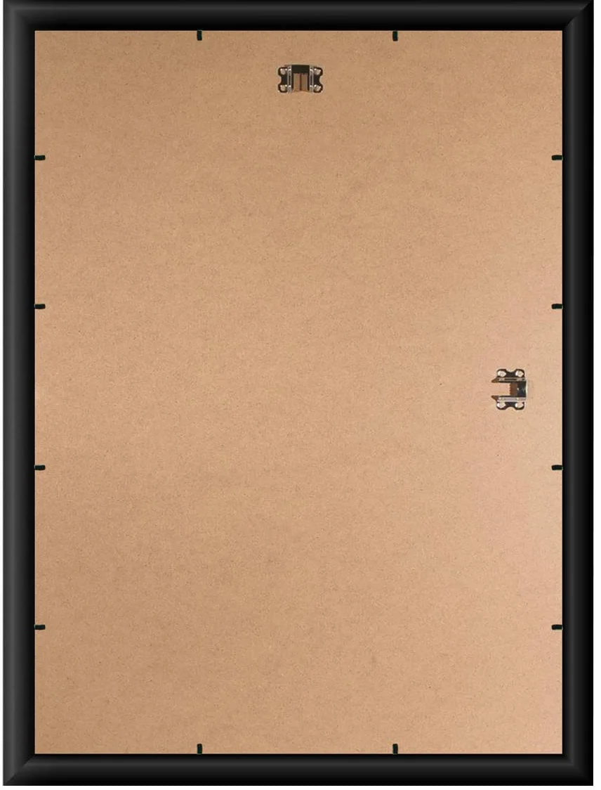 FRAMO 35mm Cornice per Immagini 45 x 31 cm | Nero Opaco | Cornice in MDF Fatta a Mano con lastra di Vetro Artificiale antiriflesso a Prova di Rottura e Robusta Parete Posteriore in MDF
