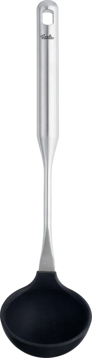 Fissler Cazzuola essenziale in silicone con manico in acciaio inox (38 cm) per salsa, mestolo, con occhiello per appenderla, lavabile in lavastoviglie