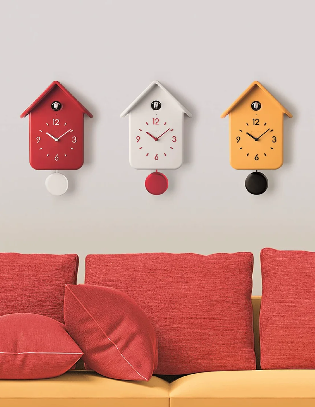 Guzzini Orologio Qq Home, Rosso, 24.8 x 12 x h39 cm