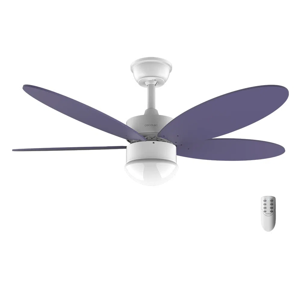 Cecotec Ventilatore da soffitto con luce EnergySilence Aero 4260 Purple. 40 W, motore DC, diametro 42" con 5 pale reversibili, luce LED, telecomando, timer, 6 velocità