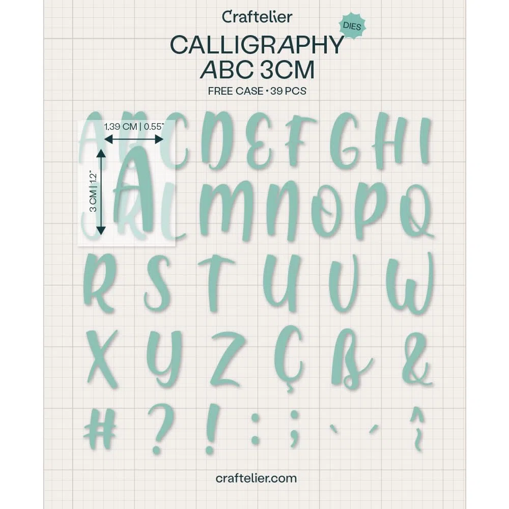 Craftelier - Fustelle essenziali per progetti di scrapbooking e creazioni, artigianato e biglietti | Forma dell'alfabeto - lettere maiuscole | Dimensioni circa 3 cm