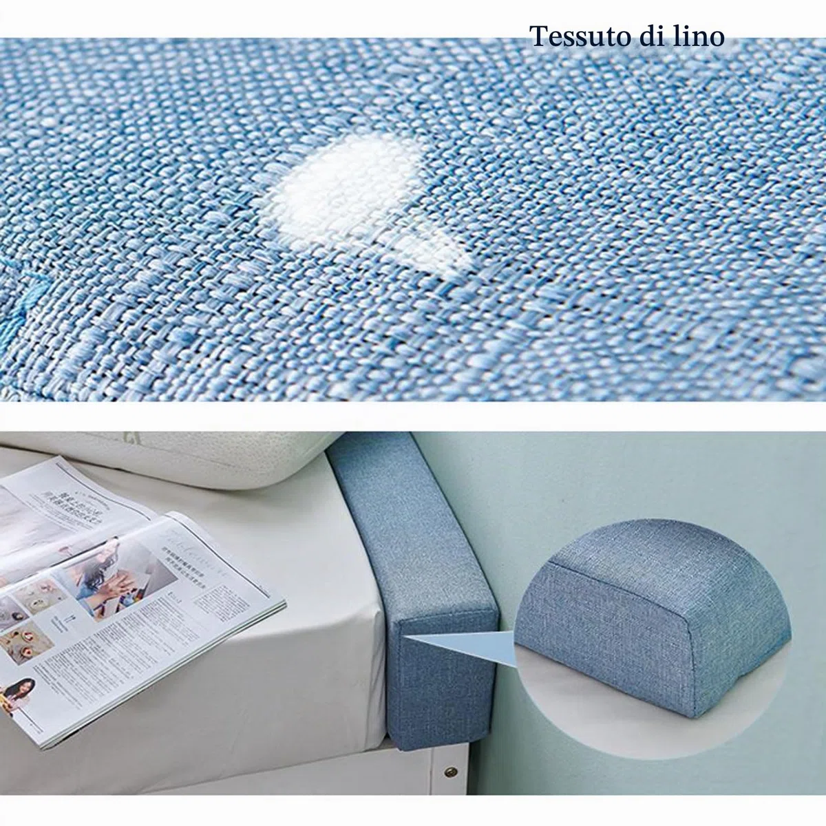 Riempitrice per Letto Lungo di Dimensioni Personalizzate, Letto Gap Filler Testiera Cuscino, Chiudere Lo Spazio tra Materasso e Testiera o Parete per letto Singolo Matrimoniale King(Biancheria)