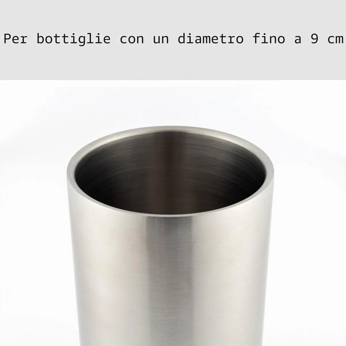 Hanseküche Refrigeratore per vino: in acciaio inossidabile a doppia parete con raffreddamento attivo e maniche di raffreddamento - Refrigeratore per bottiglie di vino, secchio per champagne