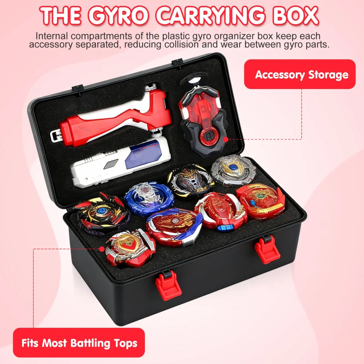 Supvox Gyro Scatola portaoggetti Battling Top Organizer Case Gyro Viaggio Valigia Portatile Battling Top Case