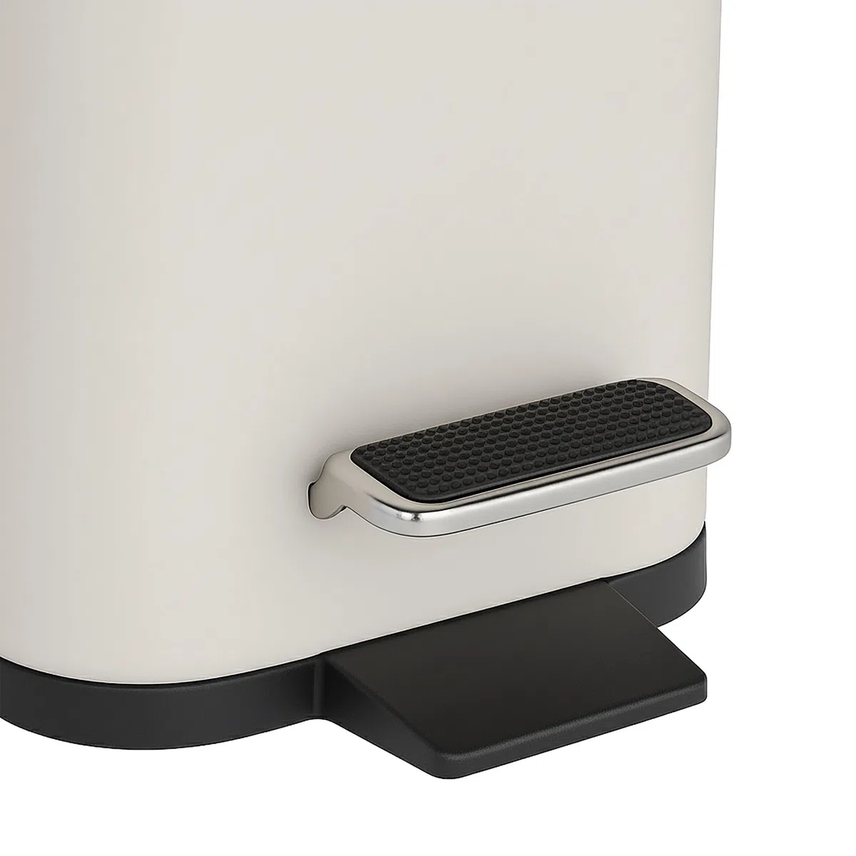 Relaxdays Cestino per Il Bagno, 5 Litri, Cestino Cosmetici con Chiusura Soft-Close, Design Opaco, a Pedale, Beige