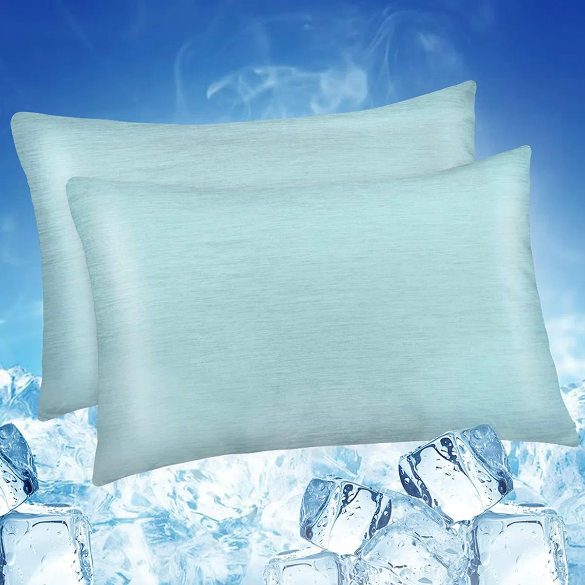 Luxear Federe Rinfrescanti Arc-Chill, 2 Pezzi, Fibra a Effetto Freddo Q-Max >0.5, Morbide e Traspiranti Ipoallergenica, con Cerniera Nascosta, 50x80cm