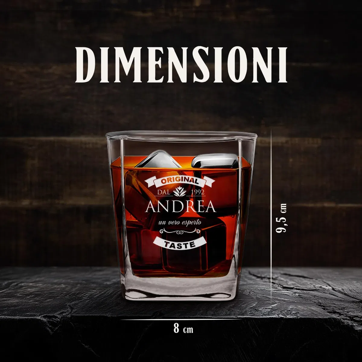 Maverton kit 6 bicchieri in vetro 250 ml - ideali per bourbon whiskey e drink - incisione personalizzata - bicchieri personalizzati - idea compleanno per uomo - pensiero special - original taste