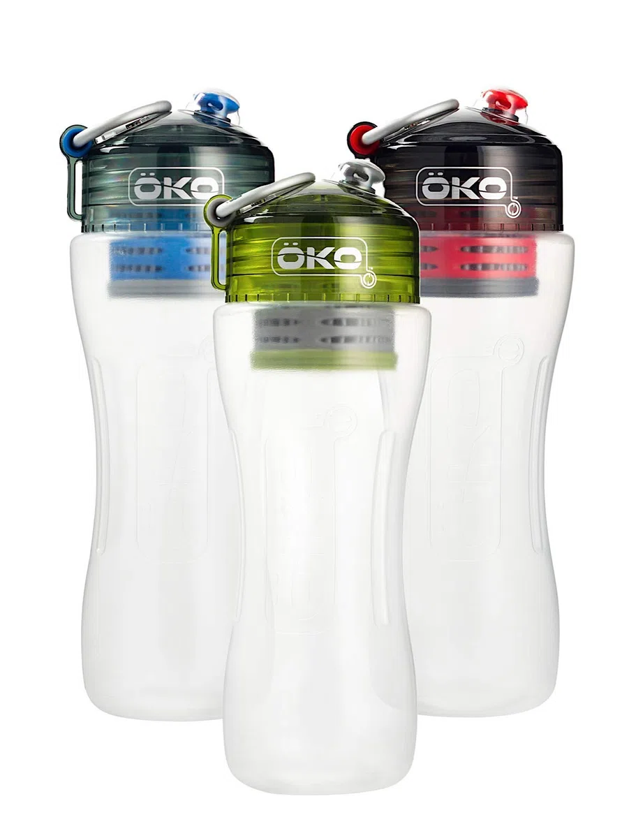 OKO H2O Flacone di filtrazione da 1 L per cloro, piombo, micro plastica e altri contaminanti