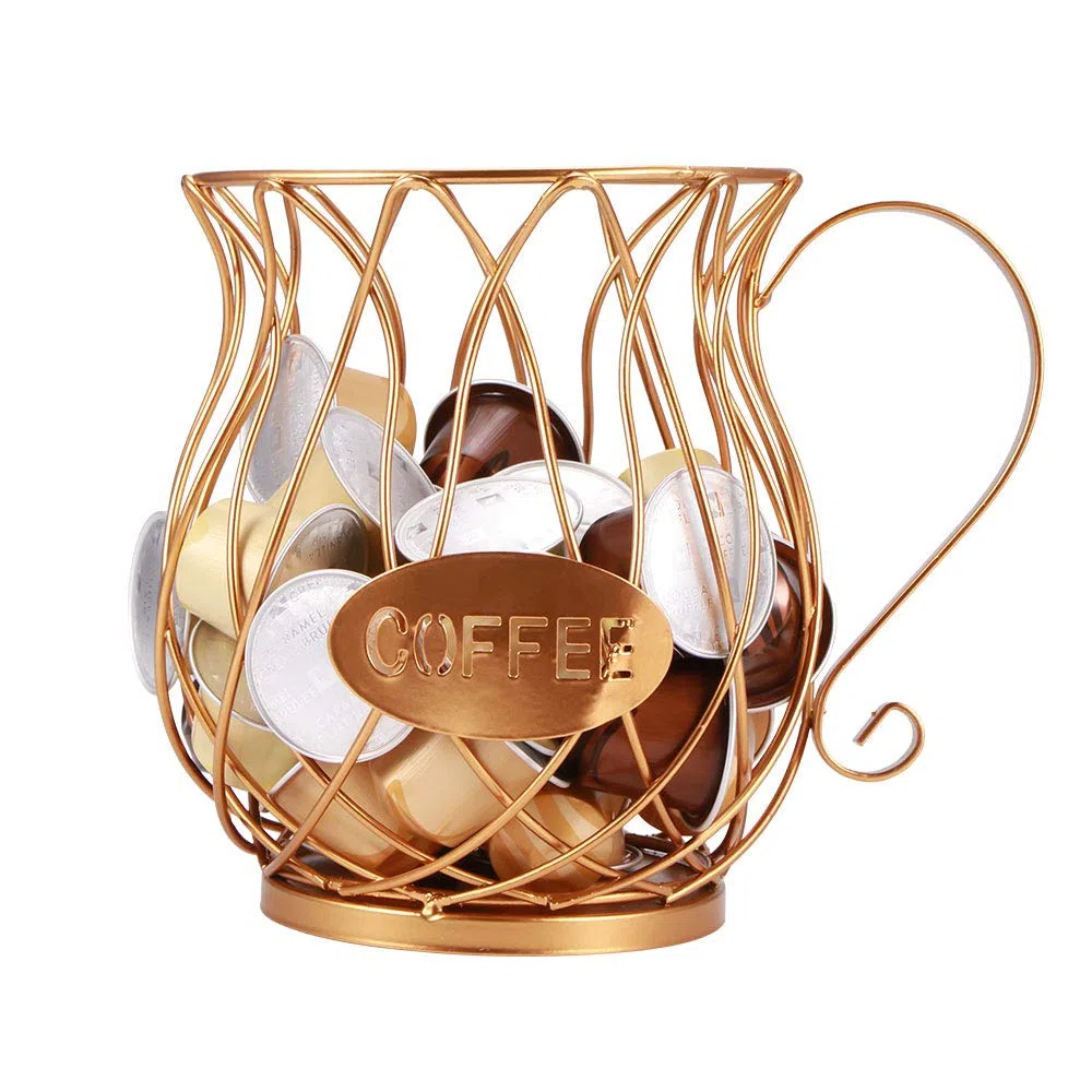 Cesto per capsule da caffè, Organizzatore di cialde da caffè, porta capsule di caffè design originale nero, accessori da caffè perfetti grande capacità