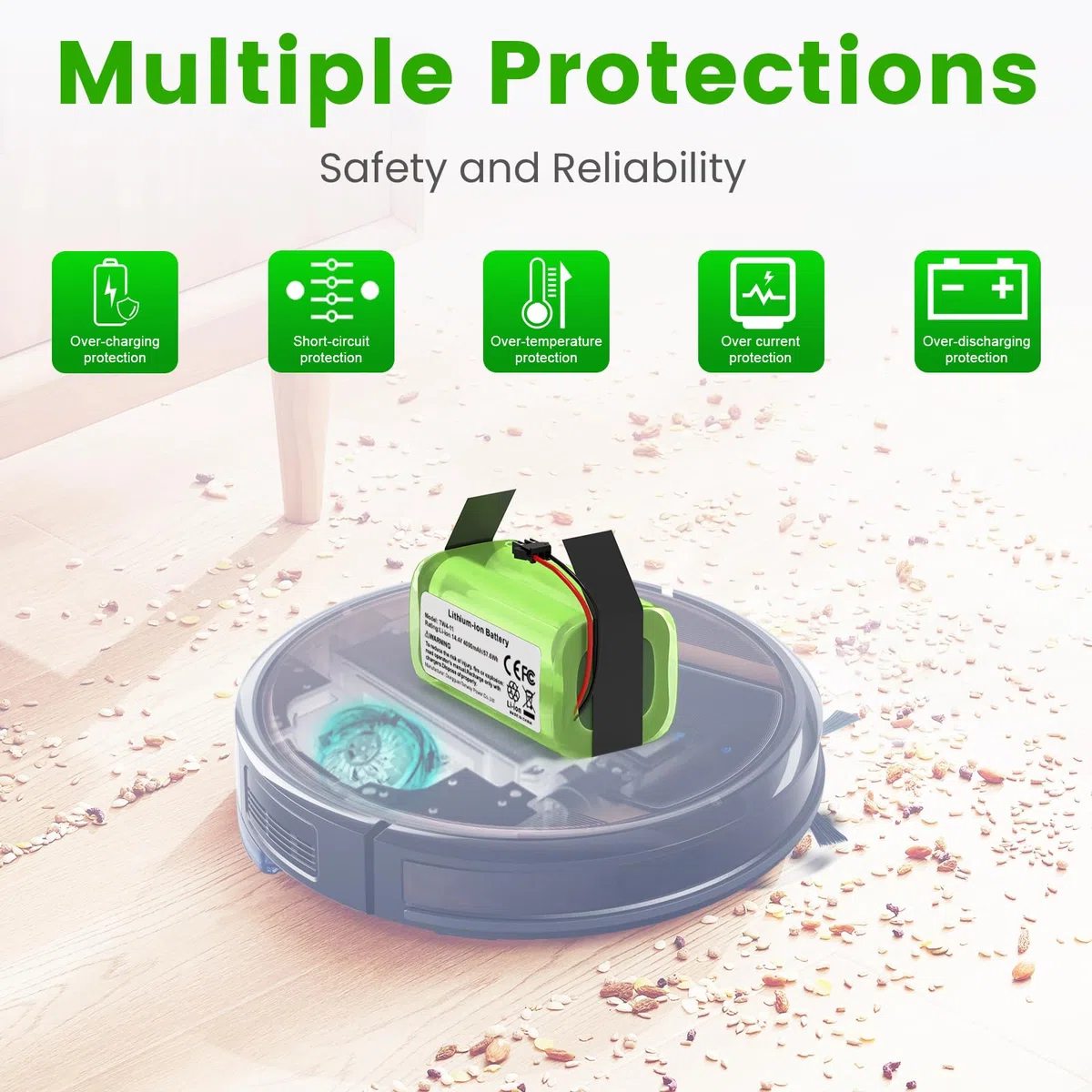 LabTEC 14.4V 4000mAh TW4-11 batteria di ricambio per Eufy RoboVac 11S 12 15C 30C G20, batteria al litio per Ecovacs Deebot N79S DN622 Cordlss hoover + 1 cacciavite + 1 spazzola
