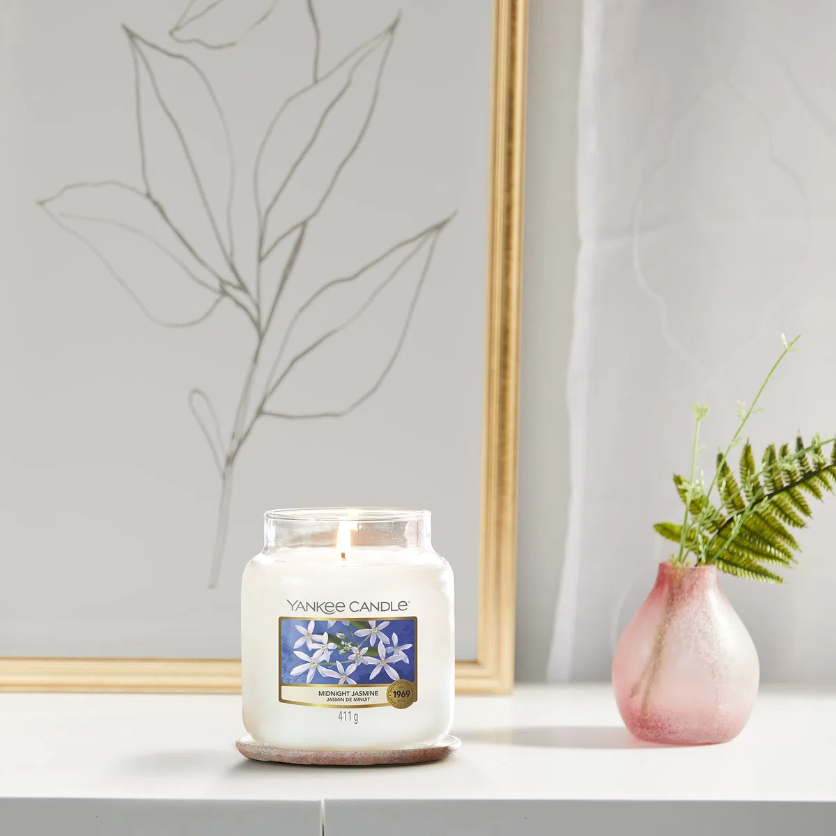 Yankee Candle Candela profumata in giara media | Gelsomino notturno | Durata Fino a 75 Ore
