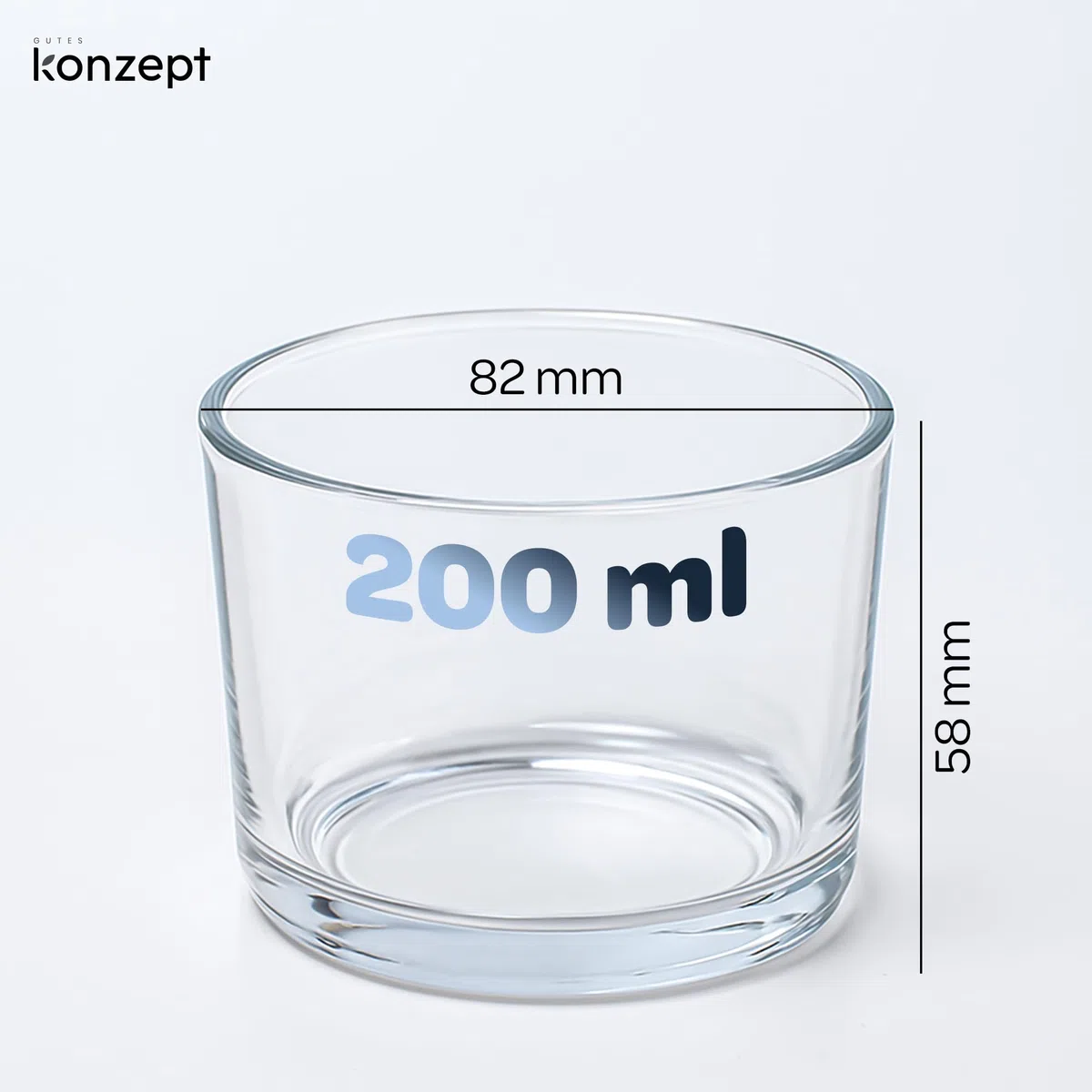 Konzept 11 – Coppette gelato in vetro 200 ml – Set di 12 ciotoline trasparenti per dessert, dolci, macedonia o finger food – Resistenti, riutilizzabili, lavabili in lavastoviglie