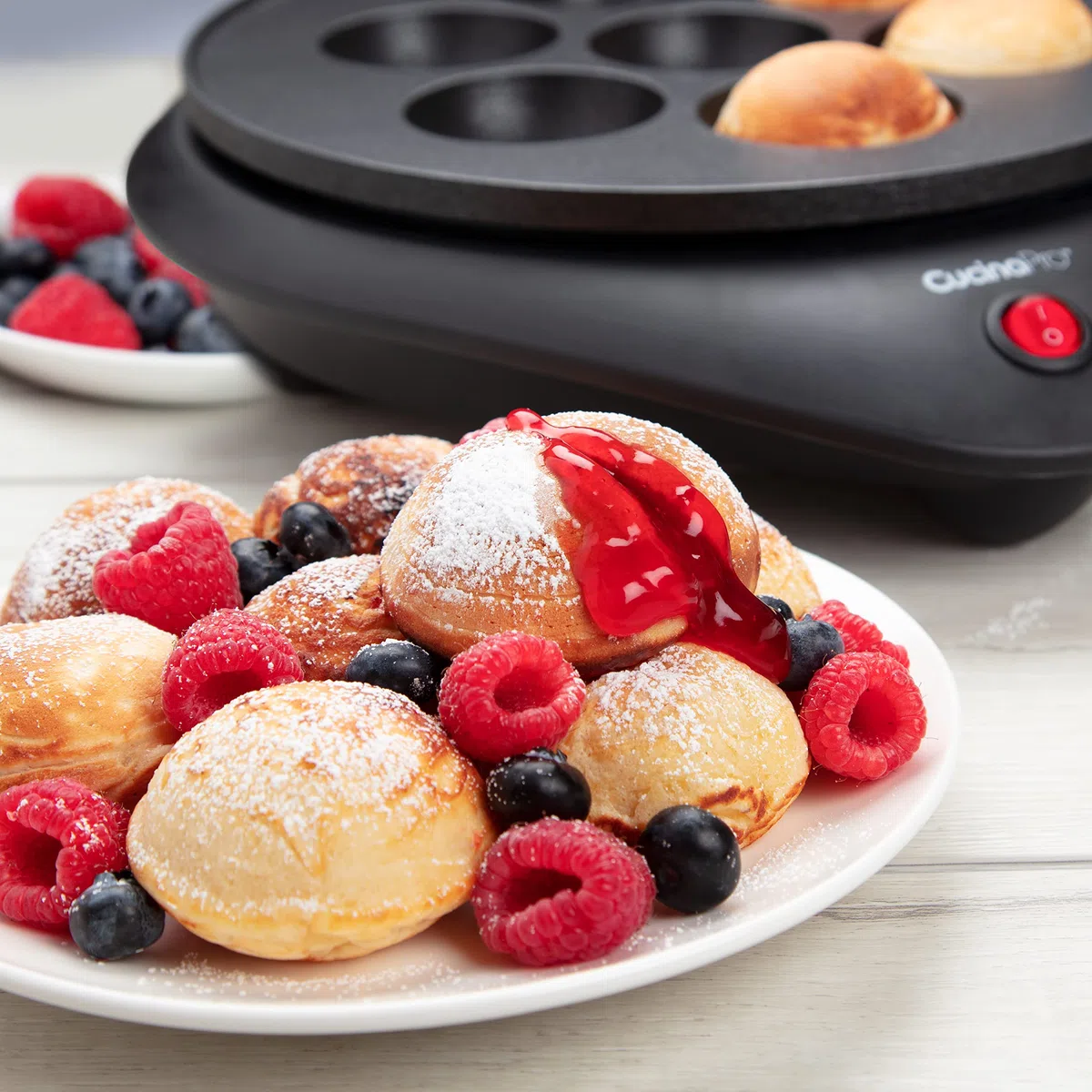 Cucinapro-Creatore Della Ciambella E Cucina Elettrica Ebelskiver Pan Baker-Per Fori Di Ciambella E Schiocchi Della Torta Con La Superficie Antiaderente