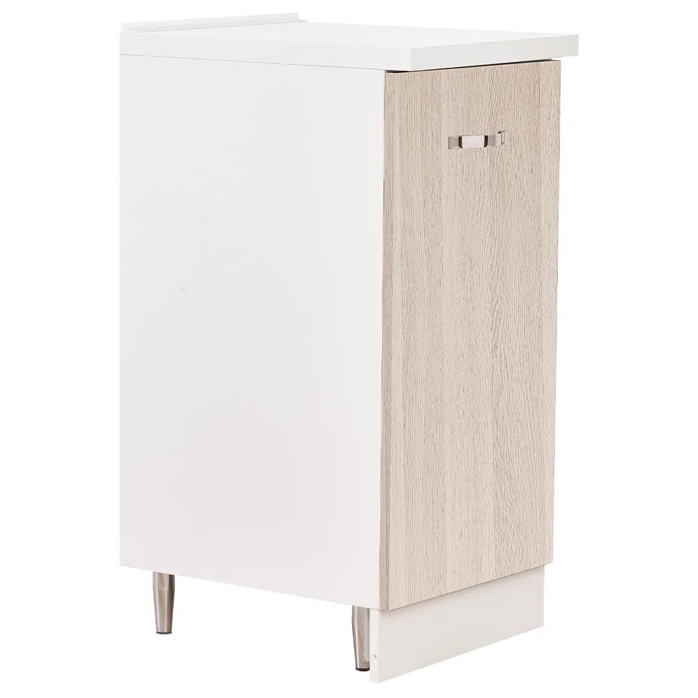 Shally Dogan Mobile Base per Cucina Componibile, Mobiletto con Struttura in Legno Robusta e Resistente, Colore Olmo, Maniglia con Finitura Cromata, Design Moderno (Anta Singola)