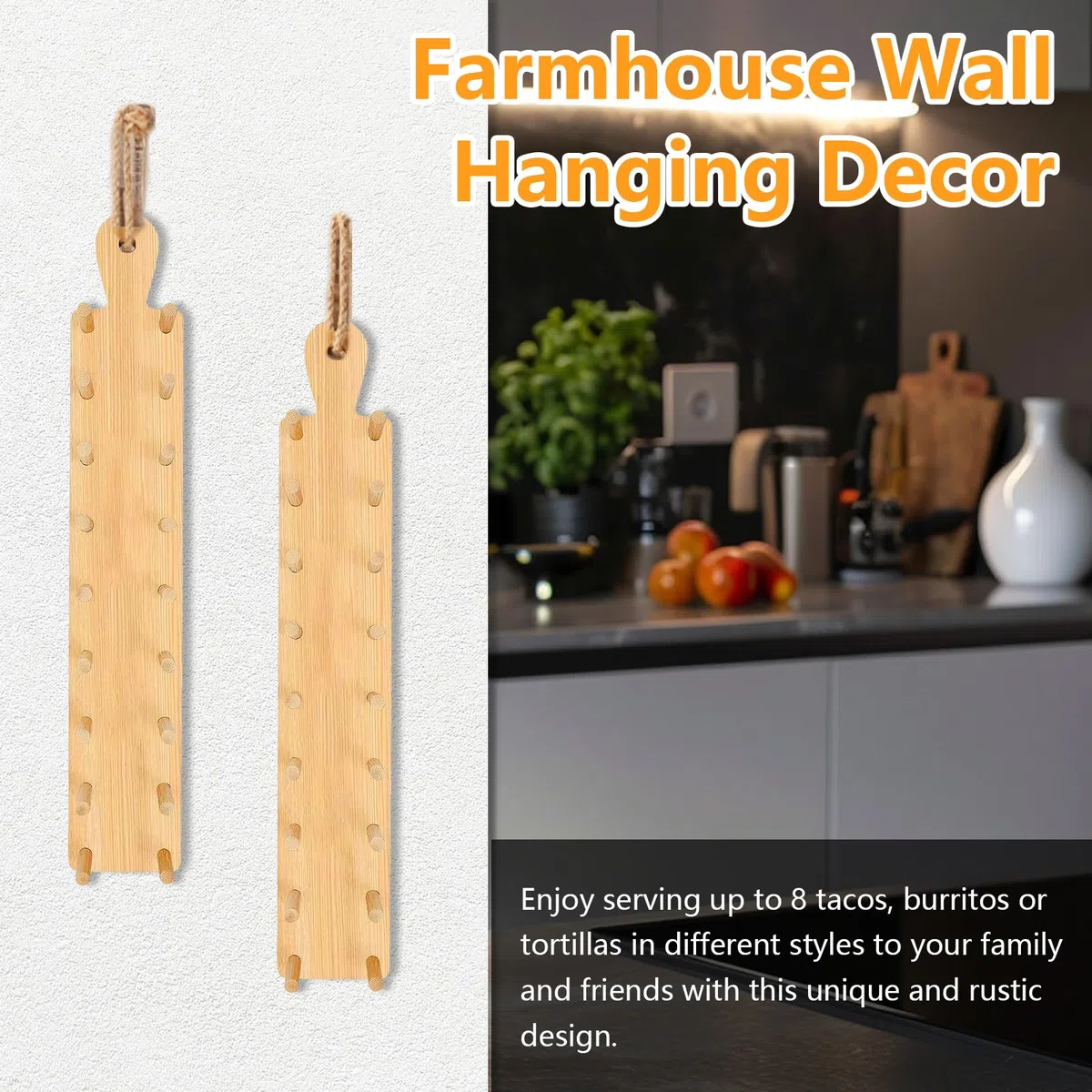 Supporto Per Tacos, 2 Pezzi Supporti Per Taco In Legno Porta Taco In Bambù Con Clip Contiene 16 Porta Taco Per Panini, Pane, Hot Dog E Pancake