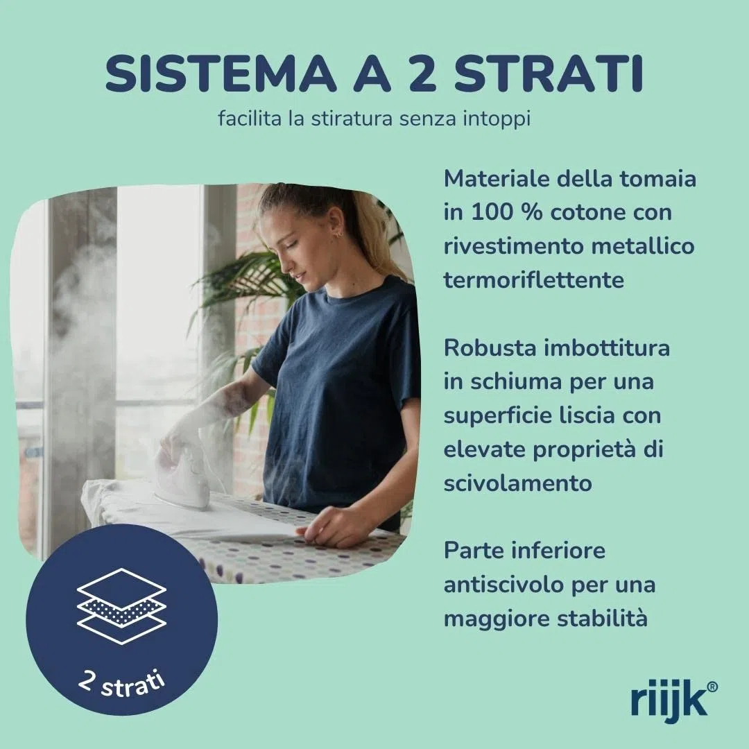Copriasse da Stiro Cotone Universale - Copertura Asse da Stiro con Imbottitura Speciale per una Facile Stiratura - Extra Panno Protettivo per Indumenti Delicati
