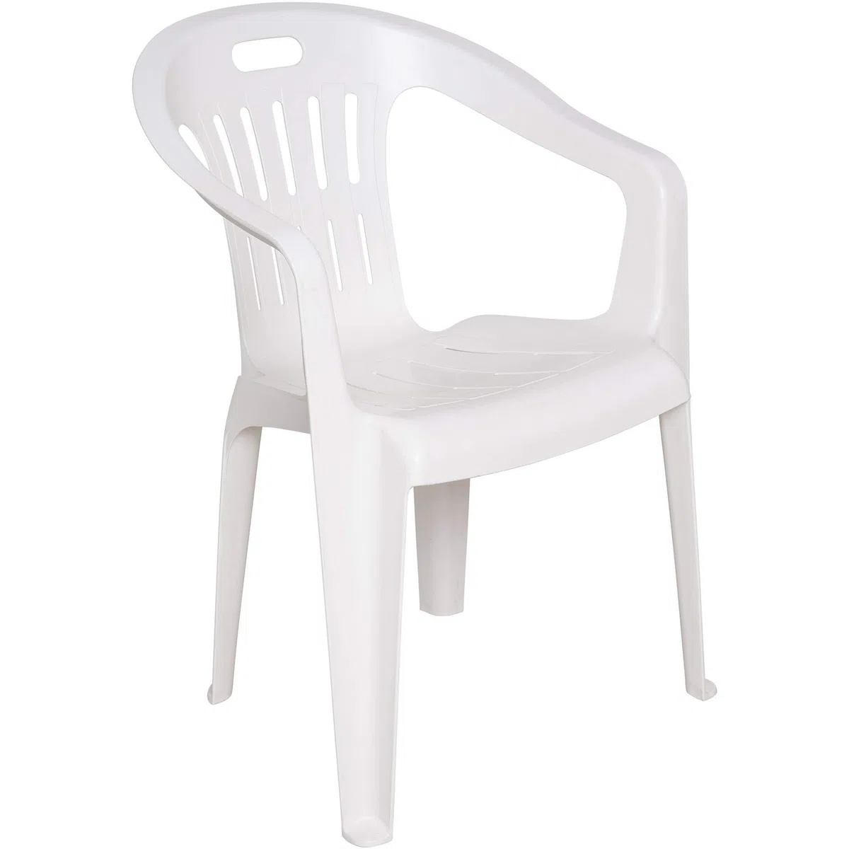 Dmora Set di 4 Sedie impilabili Schienale Basso con braccioli, Made in Italy, 56 x 55 x 78 cm, Color Bianco