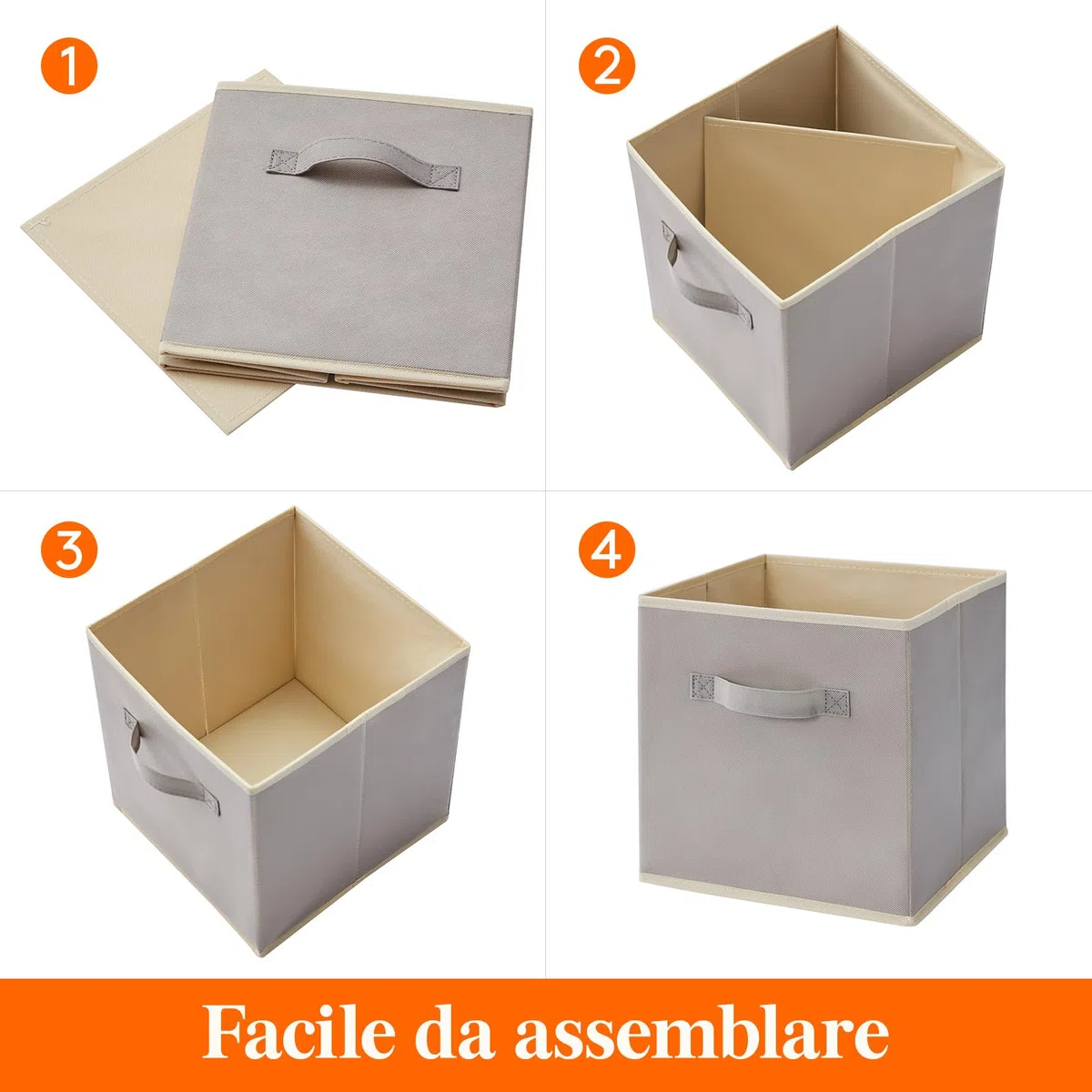 Lifewit Set di 10 Cubi Portaoggetti Pieghevoli, Cesti Portaoggetti in Tessuto, Scatole Portaoggetti con Manici, Scatole per Armadio, Vestiti, Giocattoli, 26,5 x 26,5 x 28 cm, 18 L, Grigio chiaro