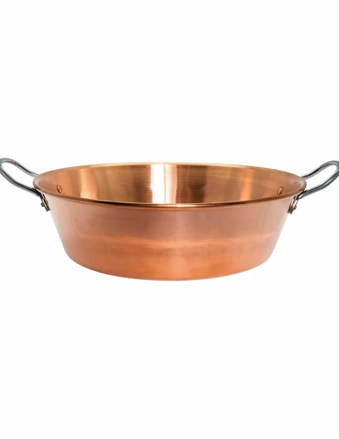 BAUMALU Bassine a confiture cuivre 38 cm 12/10eme anses inox - 9 litres environ